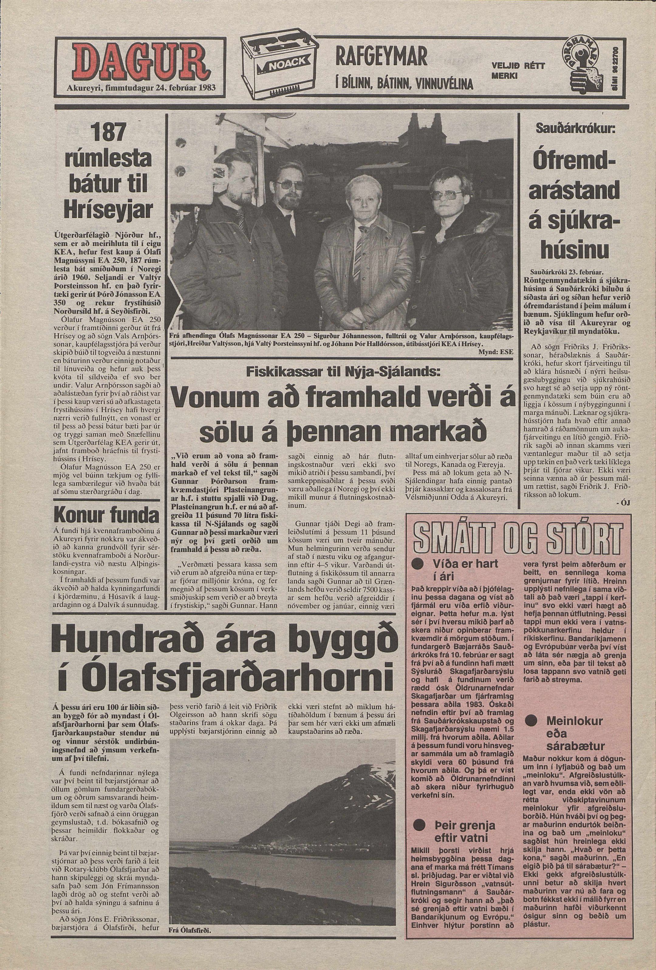 1983, 24. feb., afhentur KEA