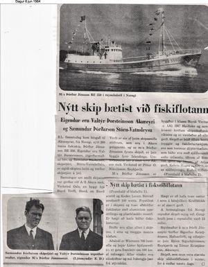 1964, 6. júní, Dagur: Nýtt skip bætist við fiskiflotann